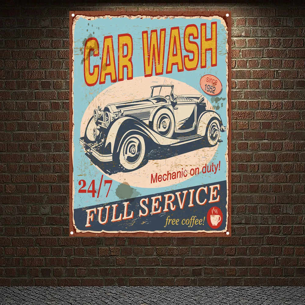Auto Repair Shop Banners - خمر سيارة غسل خدمة كاملة ملصق