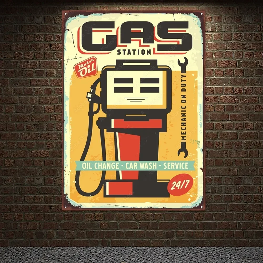 لافتة مطبوعة بتصميم محطة وقود  - مراجعة Auto Repair Shop Banners وسعره