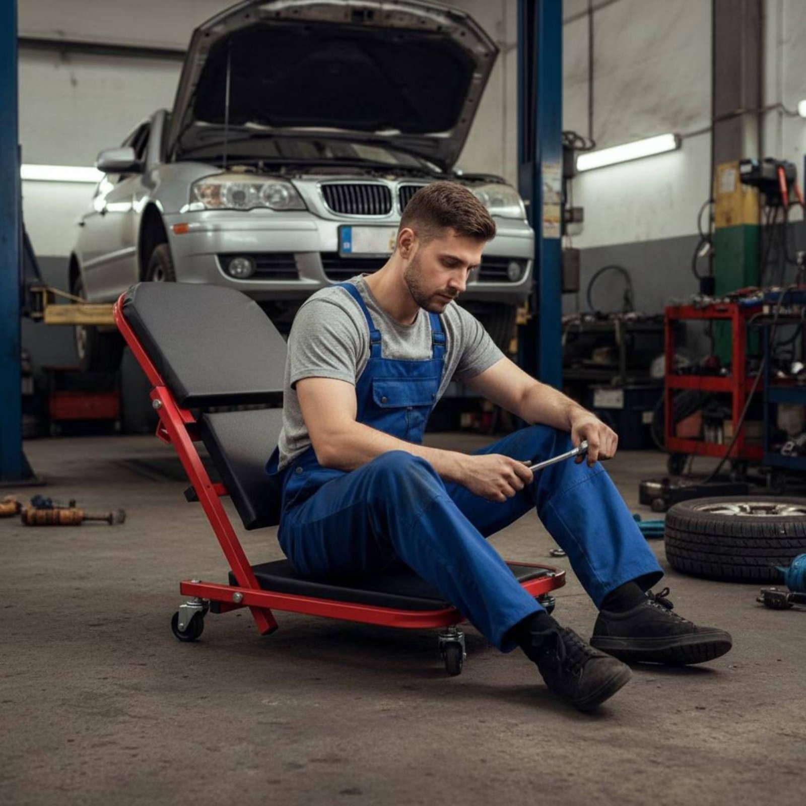 مقعد ميكانيكي قابل للطي 2 في 1 - مراجعة Garage Creeper Roller وسعره