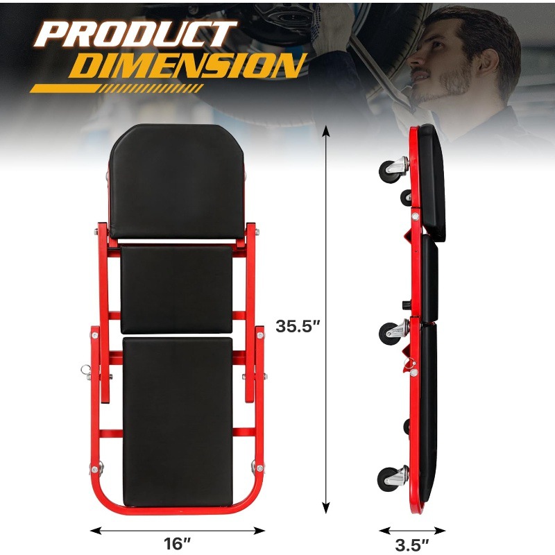 طاولة إصلاح سيارات قابلة للطي  - مراجعة Garage Creeper Roller وسعره