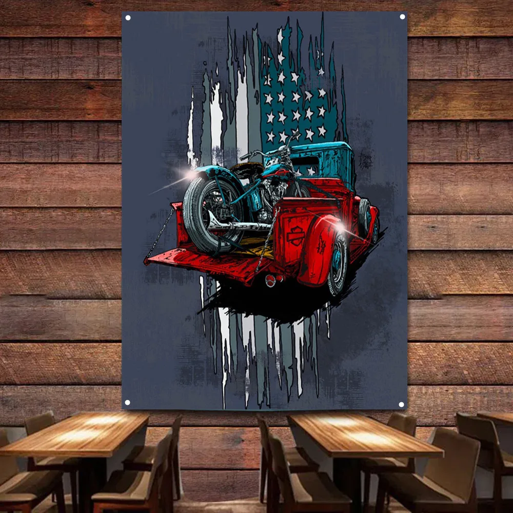 دراجة نارية على سيارة ملصق فني - مراجعة Auto Repair Shop Banners وسعره